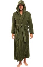 Alexander Del Rossa Mens Robe, Plush Fleece Hooded Bathrobe Men, Big and Tall...