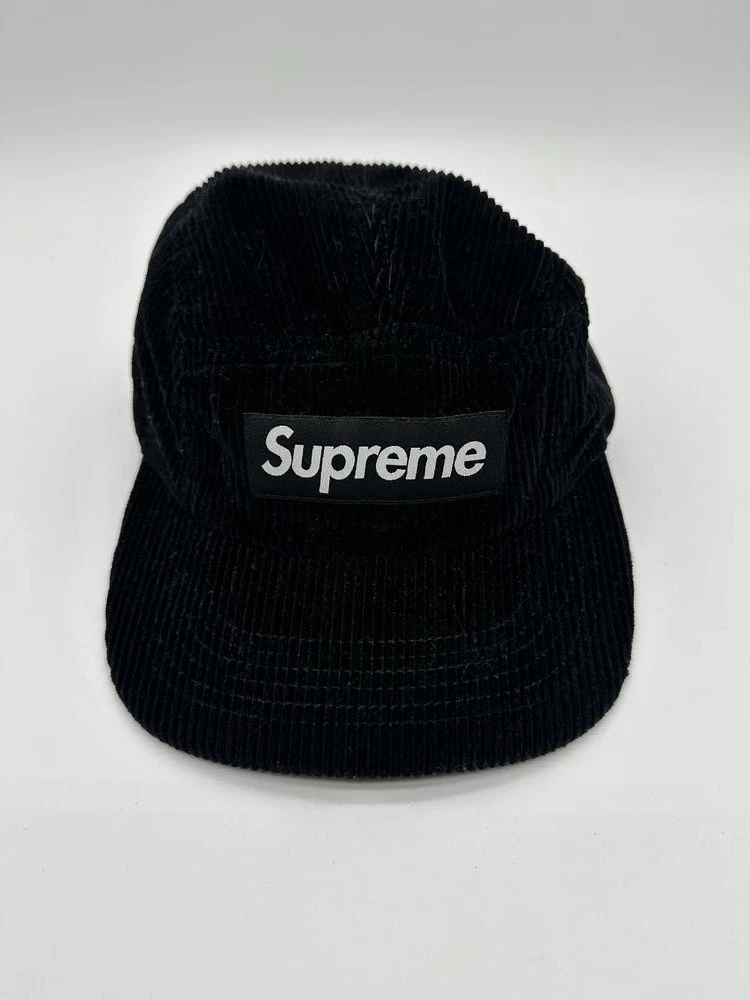 Taille OS   Casquette de camp Supreme velours côtelé (FW24) noire (FW24) noire occasion
