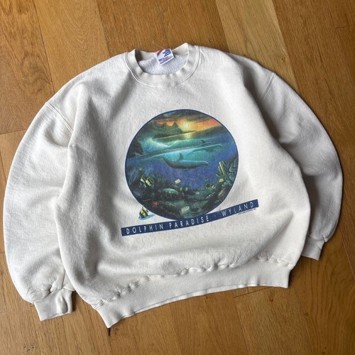 Jerzees Wyland Dolphin Paradise Vintage Crewneck Sweatshirt
