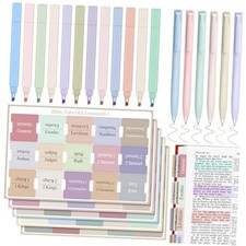 Bible Journaling Kit -12 Pastel No Bleed Highlighters Color Pens Tabs