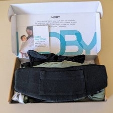 Moby Baby Wrap Carrier 8-33lbs , Infant Sling Carrier Black/Green 