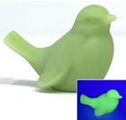 Vintage Authentic Fenton Green Satin Uranium Glass Bird Handmade