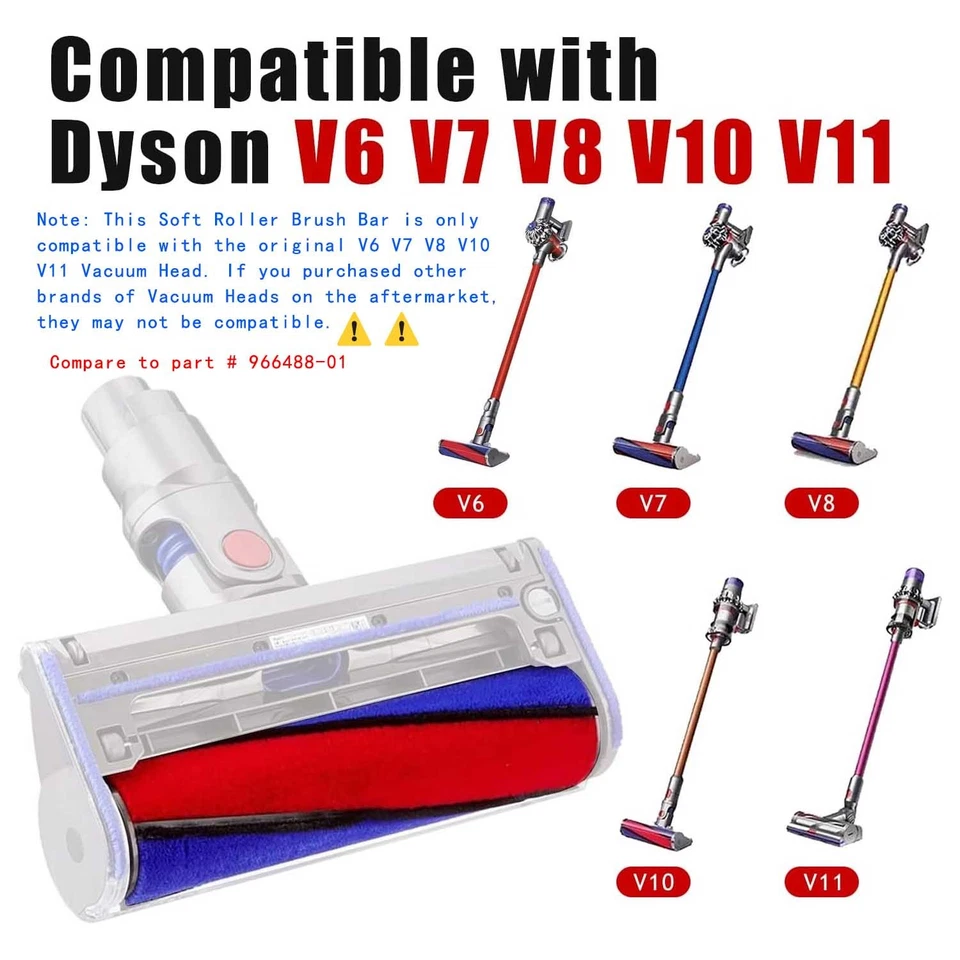 Мягкая роликовая щетка для пылесоса Dyson V6 V7 V8 V10 V11 - Изображение 2 из 4