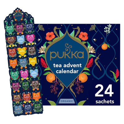 Pukka Christmas Tea Sampler, Selection of 24 Delightful Black & Green Tea