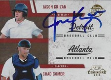 Jason Krizan Detroit Tigers 2011 PlayOff Contenders Winning Combos Signed Card 