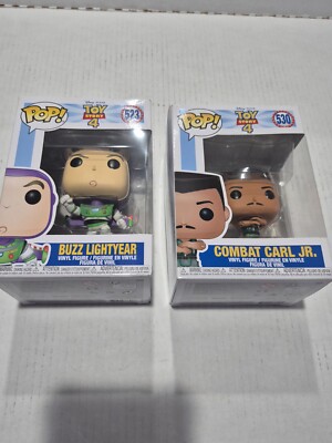 2 Disney PIXAR Toy Story 4, Combat Carl Jr, Buzz Lightyear.