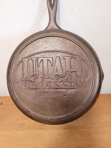 Rare Lodge Cast Iron Skillet Utah Centennial 1896-1996 - Picture 3 of 5