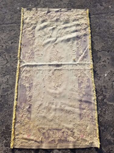 Distressed Vintage traditionelle Handarbeit Wolle mehrfarbig Aubusson 135x71cm - Bild 11 von 12