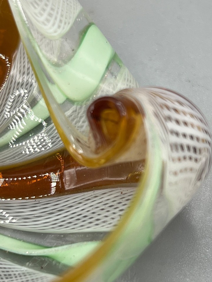 Murano Italian Art Glass Latticino Multicolored Trinket Ring