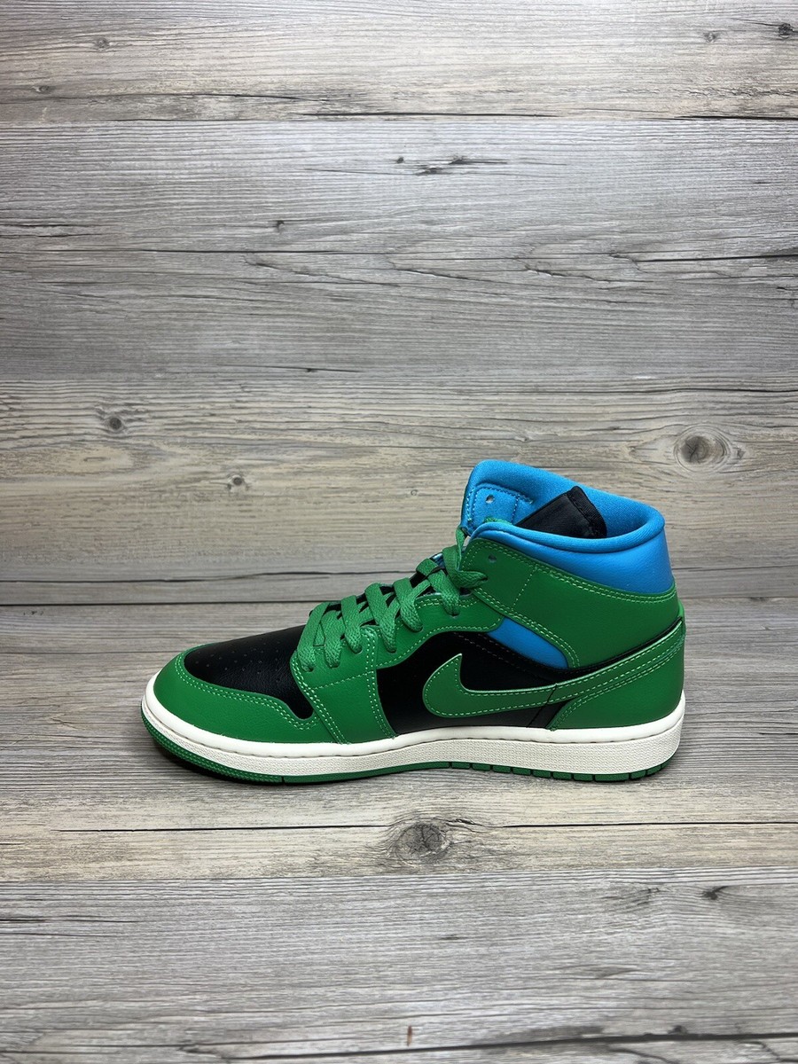 Nike Air Jordan 1 Mid Womens Size 7.5 Lucky Green Aquatone Black