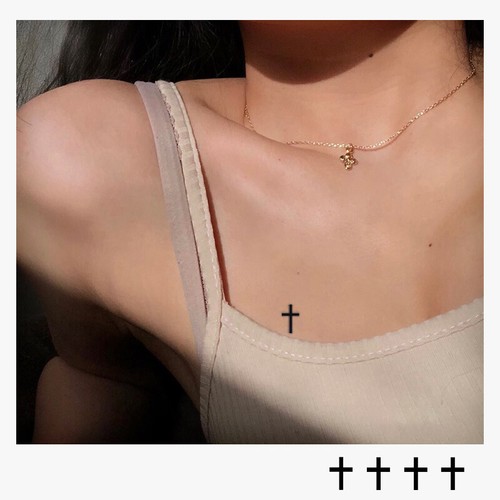 Waterproof Temporary Cross Tattoo Sticker Fake Crucifix Body Art Decal Removable - Picture 3 of 12
