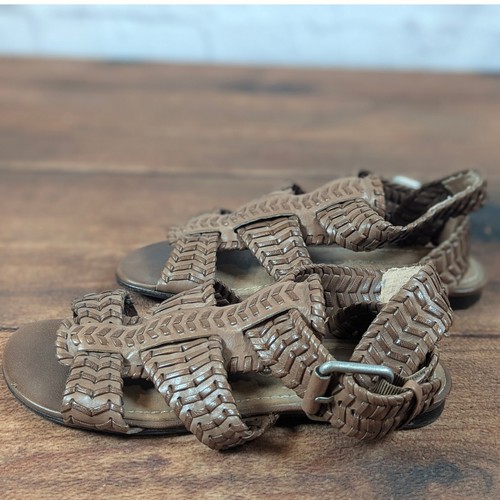 AllSaints Gladiator Sandalen geflochtenes Leder Riemchen braun Schnalle Größe 37 - Bild 3 von 12