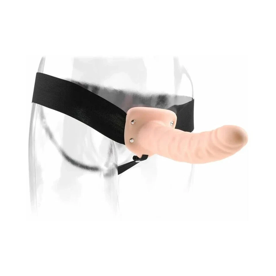 Consolador de erección ED extensor de pene con correa hueca masculina de 8" para hombres Foto 3 de 4