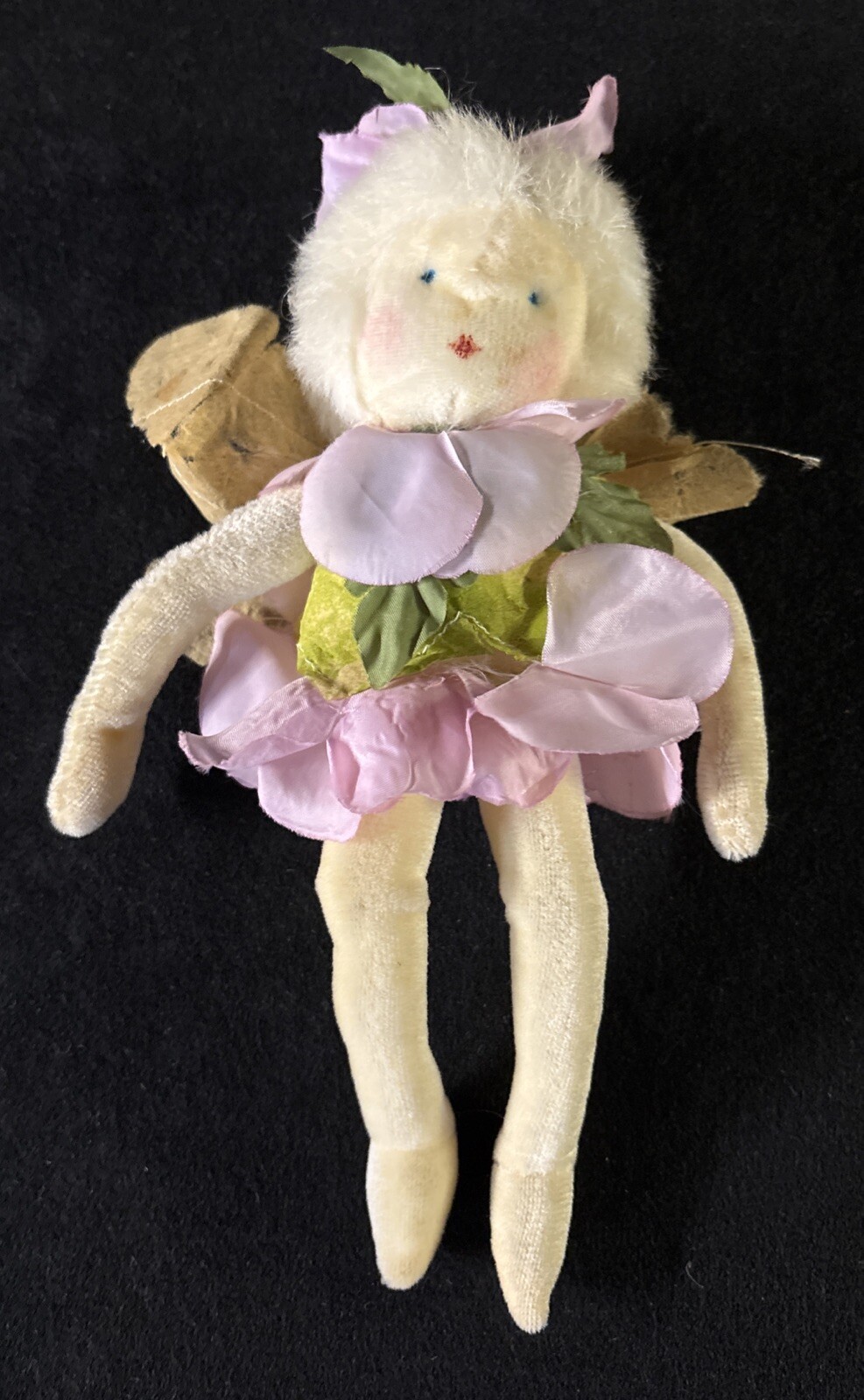 Vintage  Adora Doll BUTTERFLY FAIRY. Plush 9.5&rdquo; X 6&rdquo;. Pink & Green