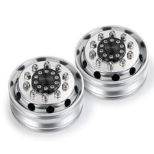 Cerchi ruota anteriore in metallo Qmore per trattore RC 1/14 Tamiya camion cingolato sostituire