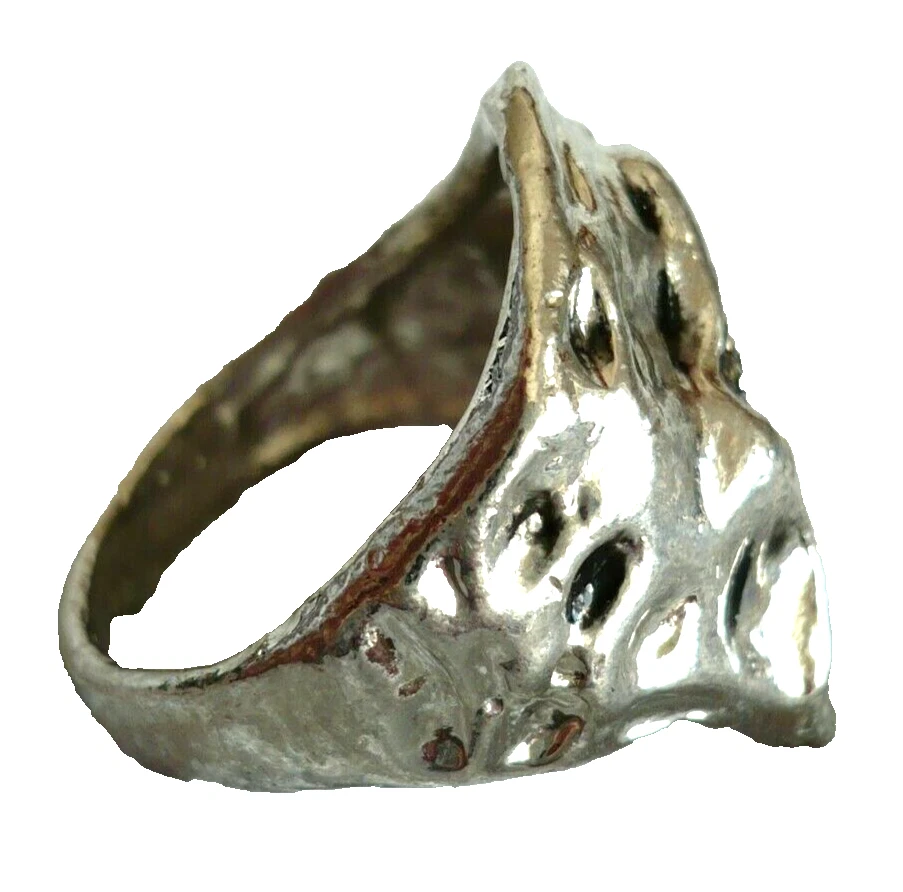 großer TOTENKOPF Folklore Schmuck Ring Tibet Silber + STRASS rot Gr. 21 NEU #5 - Bild 2 von 3