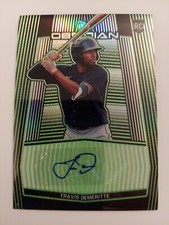 Travis Demeritte 2020 Chronicles Obsidian Green Etch Rookie Auto #d /5 Tigers