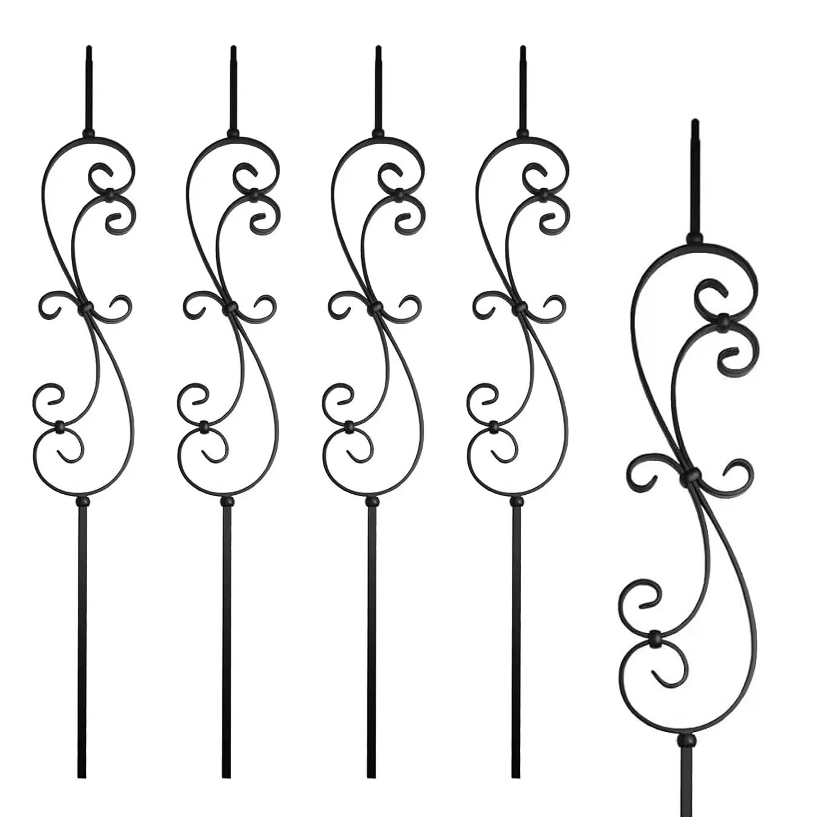 5x 1/2*44 In Wrought Iron Balusters Scroll Metal Stair Spindles eBay