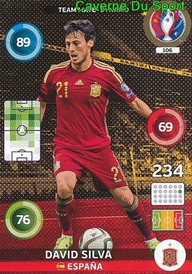 106 DAVID SILVA ESPANA SPANIEN KARTE ADRENALYN EURO 2016 PANINI