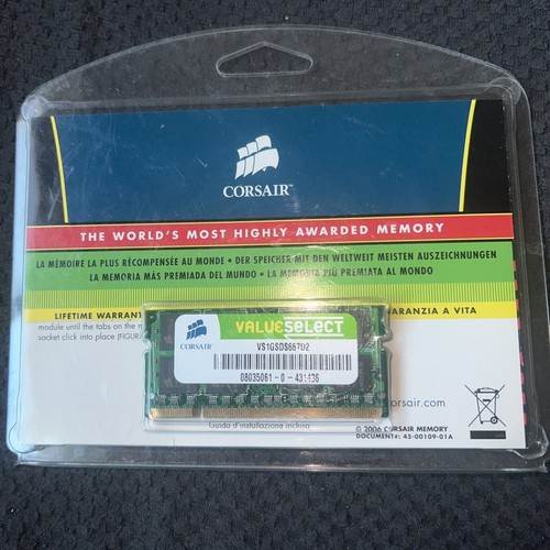 Corsair 1 GB SO-DIMM DDR2 SDRAM Memory (VS1GSDS667D2) - Picture 1 of 2