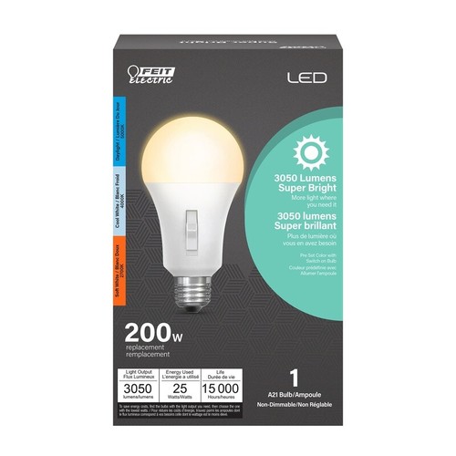 25W Color Selectable LED Bulb 200W Equivalent High Lumen A21 Energy Saving New - Picture 2 of 8