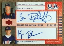 2005 Upper Deck Dual Signatures Blue Sean Ratliff/Kevin Rhoderick Rookie Auto