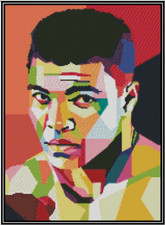Muhammad Ali Pop Art Counted Cross Stitch CHART No. 51-121