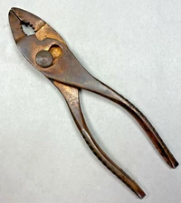 Vintage Unbranded Unknown Metal Thin Nose Slip Joint Pliers Magnetic Japan Tool