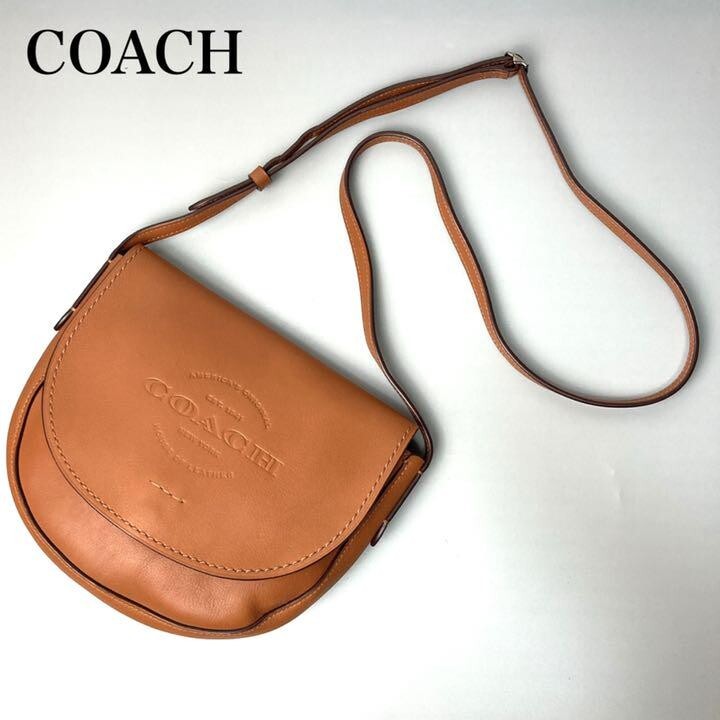 Goku COACH Hudson Sacoche Shoulder Bag Flap Brown Excellent 