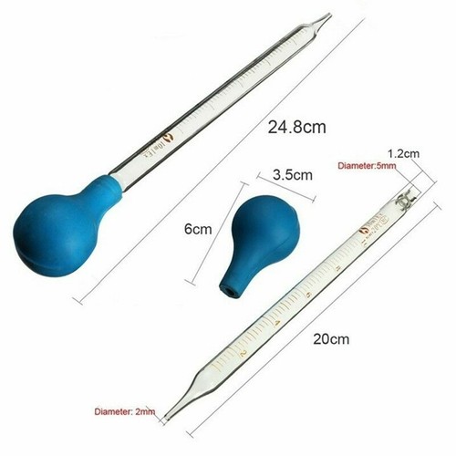 2 Pieces 5ml+10ml Glass Graduated Lab Pipette Droppers for Transfer Liquid Oil - Picture 4 of 6