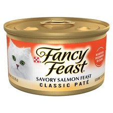 Purina Fancy Feast Salmon Feast Classic Grain Free Wet Cat Food Pate - 24 3...