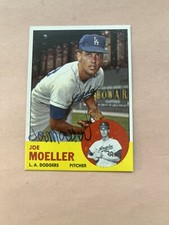 1963 Topps #53 Los Angeles Dodgers Joe Moeller Rookie Autograph NRMT CONDITION.