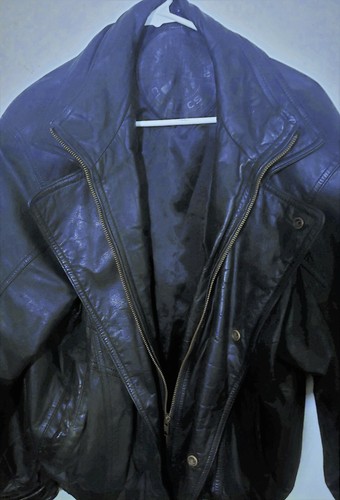 Black Leather Jacket, RN70377, Korea 