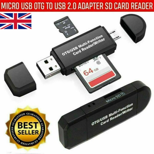 SD Card Reader Micro USB OTG USB-C to USB 2.0 Adapter for Android Phone Tablet - Picture 3 of 14