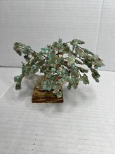Green Jade Gemstone Tree on Crystal Base