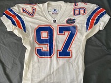 1997 game issued University of Florida Gators white away Starter jersey #97 SEC