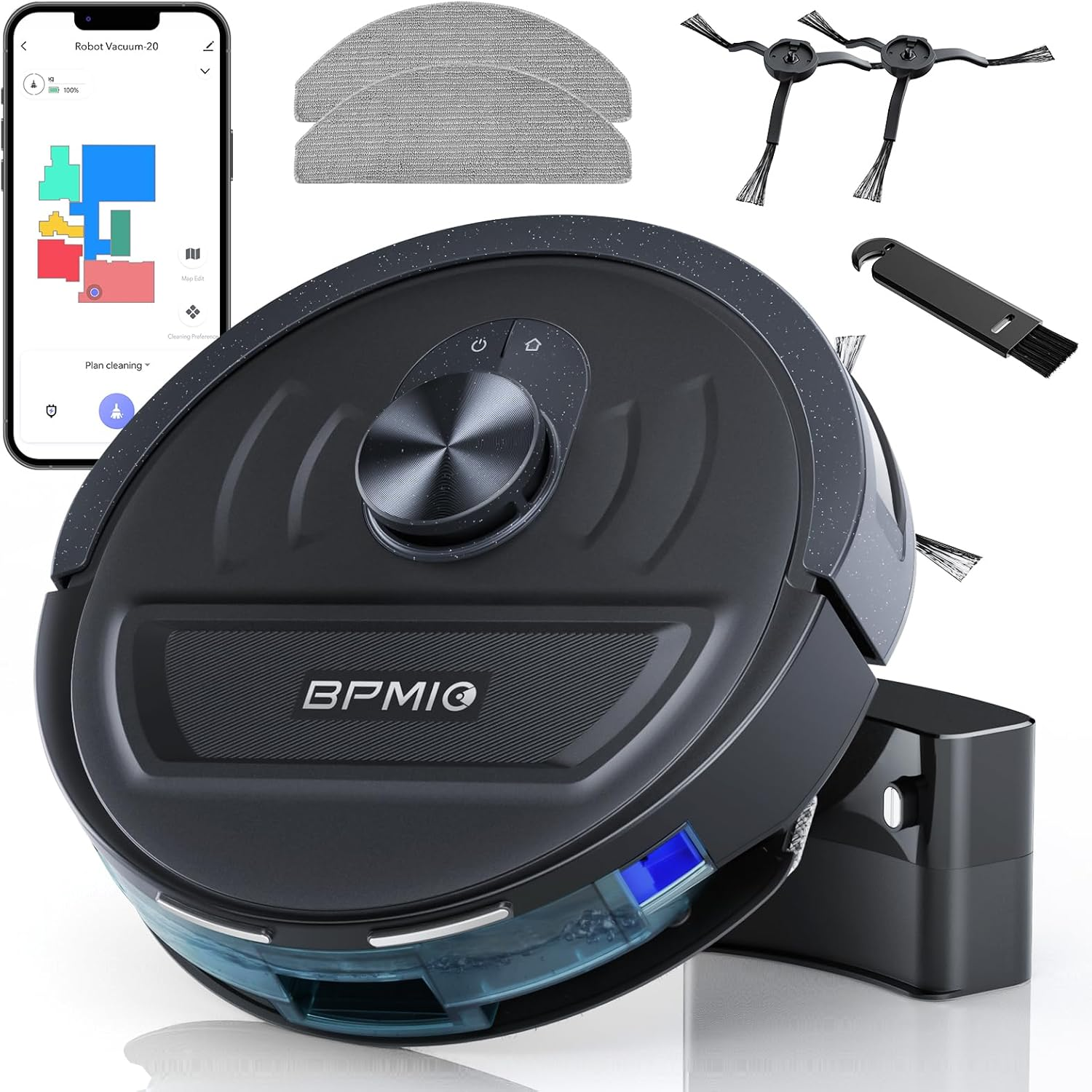 Robot Vacuum and Mop Combo 5500Pa Max Suction with Lidar Navigation Smart Mappin-image