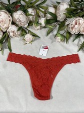 NWT Hanky Panky 4811 Lace Original Rise Thong in Orange MORG SZ O/S  T35