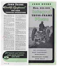 CA 1952 TRADE  BULLETIN JOHN DEERE TRACTOR TRUSS FRAME PLOWS