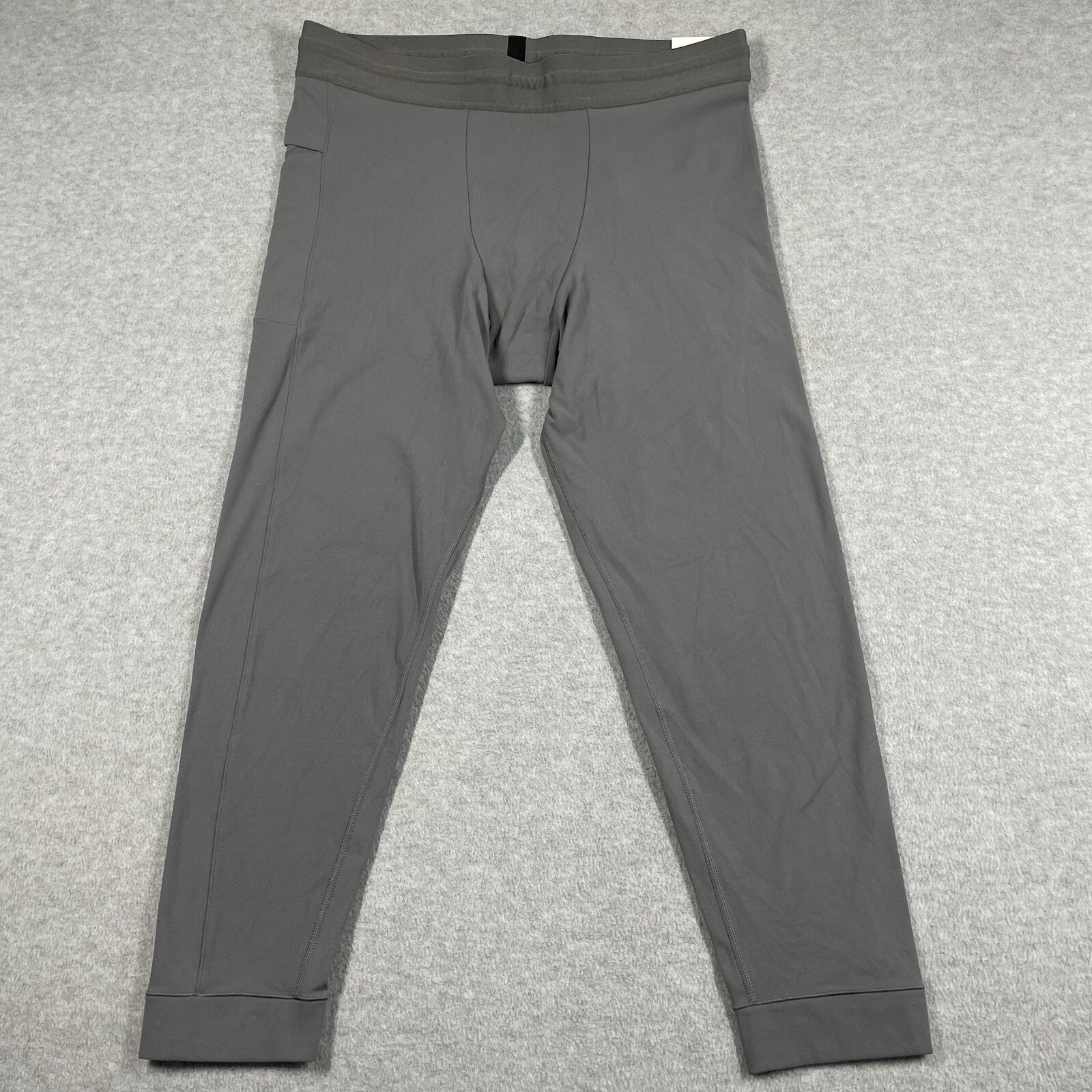Nike Yoga Pants Mens Extra Large Gray Tight Fit Tights Solid Athletic Tapered-image