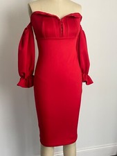 Red Off Shoulder Latin Dance Dress Salsa Tango Cha cha Ballroom Dress  Small