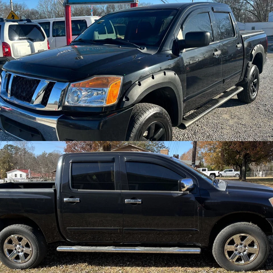 Paraseras de ventana para Nissan Titan 2004-2015 doble cabina ventilación solar protectores de lluvia Foto 2 de 4