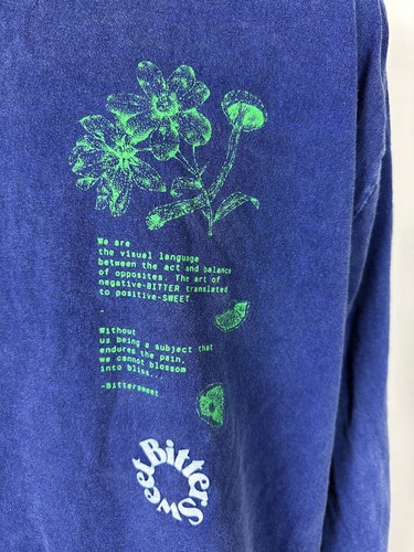Bittersüß Mensch Natur T-Shirt Large blau Batik Puffdruck Hipster Outdoor - Bild 3 von 13