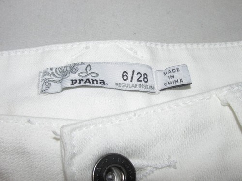 New!! Prana Women's Oday Jean * White * Size 6 * Regular 30" Inseam - Picture 3 of 6