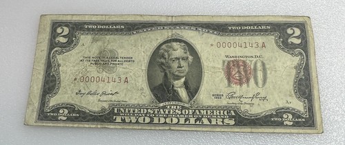 2 Dollar Bill Red Seal Star Note Fancy Serial Number Low Serial Number - Picture 5 of 12
