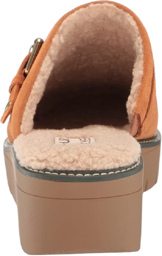 Zuecos Naturalizer Wayde de gamuza y Sherpa sin cordones para mujer Goldan Maple talla 9M - Imagen 7 de 8