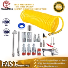 20pcs Air Compressor Accessory Kit For 25Ft Recoil Hose Gun Nozzles Set 1/4" NPT