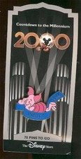 OLD Disney Pin Countdown to the Millennium Series 79 Piglet 1966 Name Banner NOC