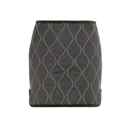 ALEXANDER WANG Studded Embellished Black Satin Skirt NWT $1100 Size 8 - Picture 2 of 7