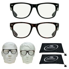 Reading Glasses Full Lens Plastic Frame Horn Rimmed 1.0 - 6.0 Two Pairs